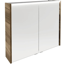 Spiegelschrank FACKELMANN Verona 80 x 16 x 68,3 cm nussbaum 2-türig LED IP 20