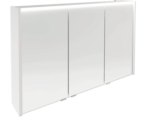 Armoire de toilette FACKELMANN Verona 110 x 16 x 68,3 cm blanc 3 portes led IP 20 Armoire de toilette blanche à trois portes pour salle de bains
