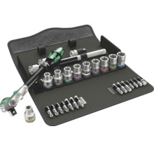 Kit d''outils avec cliquet, douilles et embouts dans une sacoche