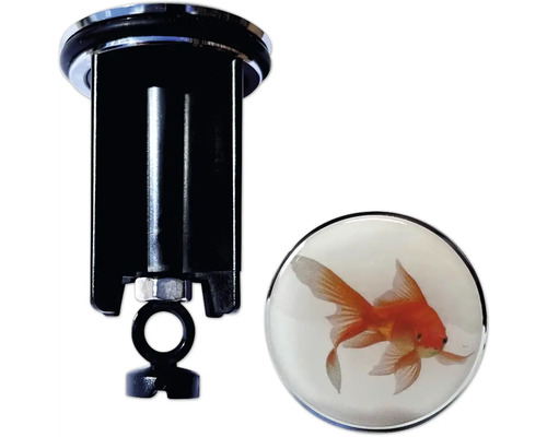 Bonde de lavabo avec motif de poisson rouge