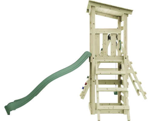Tour de jeu en bois avec toboggan et échelle pour le jardin