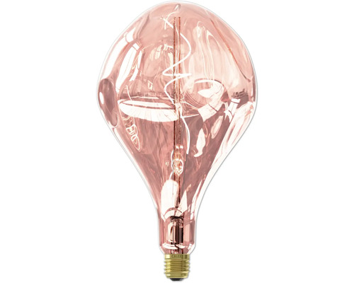 Ampoule LED à intensité lumineuse variable E27/6W rose 80 lm 1800 K blanc chaud Ampoule LED décorative avec grand corps en verre et culot E27