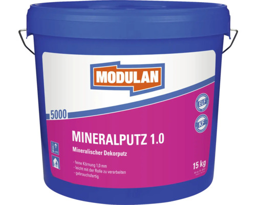 Enduit décoratif minéral MODULAN 5000 1.0 mm 15 kg Seau d''enduit décoratif minéral Modulan de 15 kilogrammes