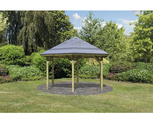 Pavillon Karibu Classic Felm avec toit 324x370 cm traité en autoclave par imprégnation