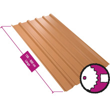 PRECIT Trapezplatte für Dach mit Antikondensationsvlies W35LV Kupferbraun RAL 8004 Fix-Breite 1070 mm x Stärke 0,75 mm (Meterware ab 150 bis max. 900 cm)