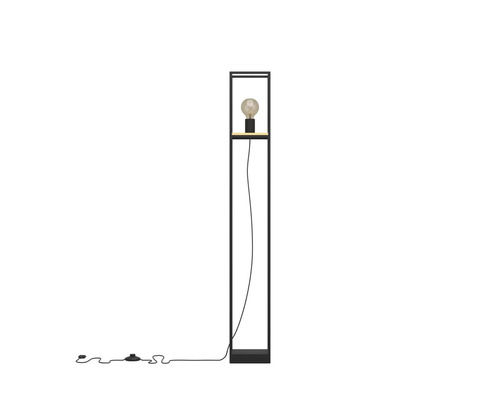 Schmale Stehlampe mit Glühbirne