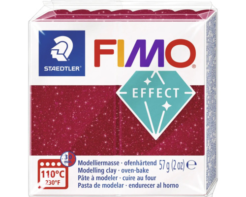 Pâte à modeler FIMO Effect paillettes rouge 57 g Pâte à modeler Staedtler Fimo Effect, durcissant au four, 57 grammes