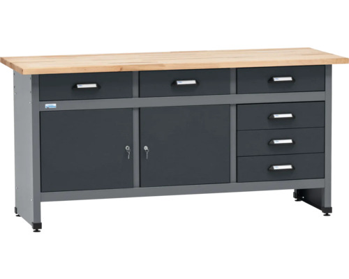 Établi avec tiroirs et casiers