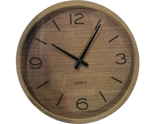 Horloge murale aspect bois Ø 33 cm