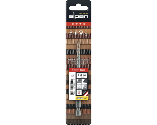 Foret Alpen Profi Dach, diamètre 5.0 mm, adapté aux tuiles de toit