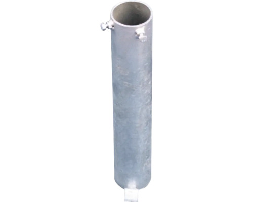Douille de sol avec 2 raccords vissés pour poteaux en tube h = 400 mm Ø 70 mm Support de poteau métallique pour la fixation de poteaux