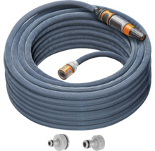 Tuyau d''arrosage textile avec lance et raccords de tuyau