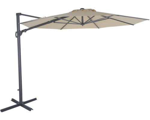 Tissu de rechange pour parasol Soluna 10321837 Orléans 300 cm écru Parasol déporté avec support pour le jardin