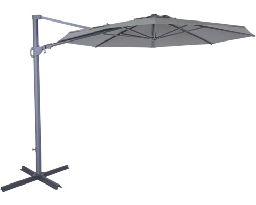 Tissu de rechange pour parasol Soluna 10321838 Orléans 300 cm gris Parasol déporté avec support pour le jardin