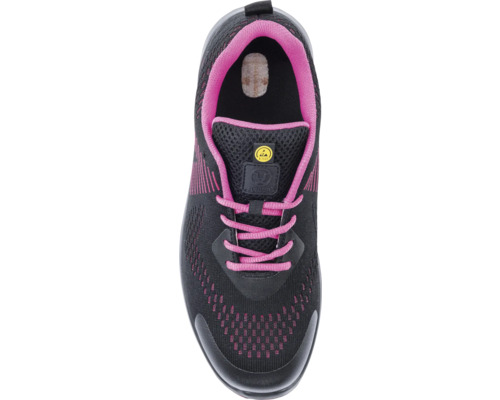 Chaussure de sécurité noire à lacets avec symbole ESD