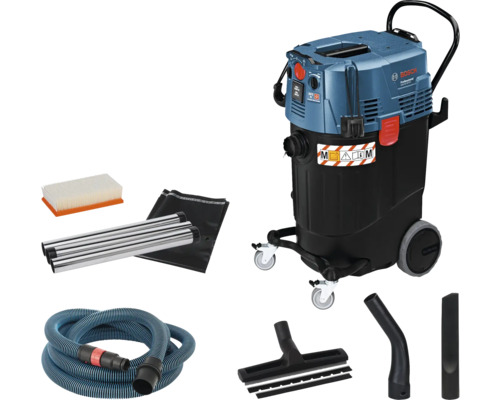 Aspirateur eau et poussière Bosch Professional GAS 55 M AFC, avec accessoires Aspirateur industriel Bosch avec accessoires tels que tuyau, filtre et embouts
