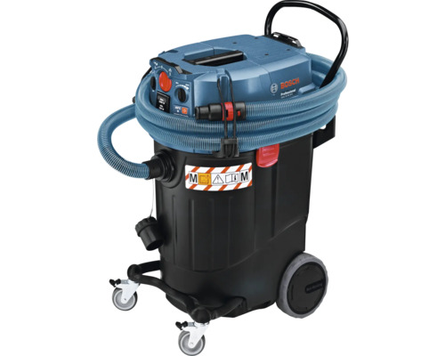 Aspirateur industriel avec tuyau et roulettes