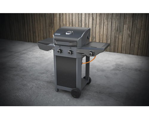 Gasgrill mit Ablageflächen und Rädern