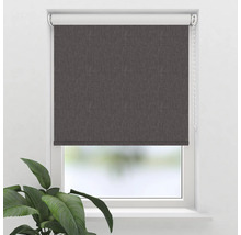 Dunkelgraues Rollo am Fenster mit Kettenzug