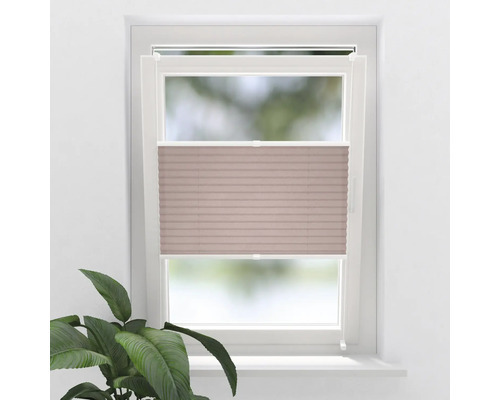 Store plissé SOLUNA avec guidage latéral sans perçage rose 100x240 cm Fenêtre avec store plissé pour réguler la lumière