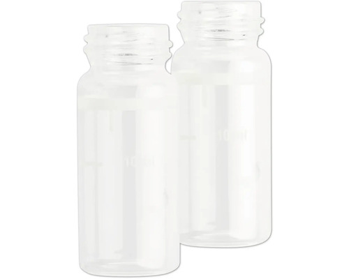 Wassertest Aquarium Milwaukee MI0001 Glascuvette 10 ml für Photometer (2 Stück) Wasseranalyse Zwei leere, durchsichtige Glasflaschen