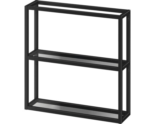 Étagère murale Cersanit ZEN lxhxp 59,5 x 59,5 x 15 cm couleur de façade noir Étagère à deux niveaux