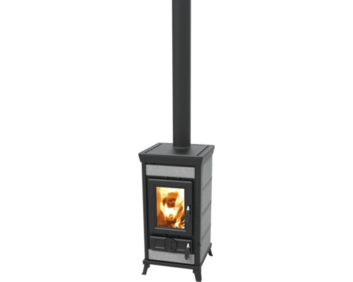 Poêle Thermorossi Sofia Evo Easy fonte stéatite grey stone 7,4 kW avec compartiment de maintien au chaud