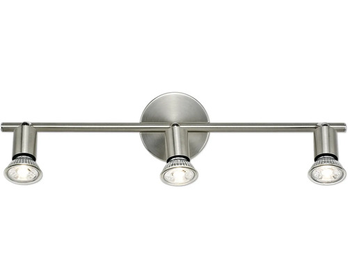 Spot de plafond 3 ampoules L 48,5 cm satin/nickel