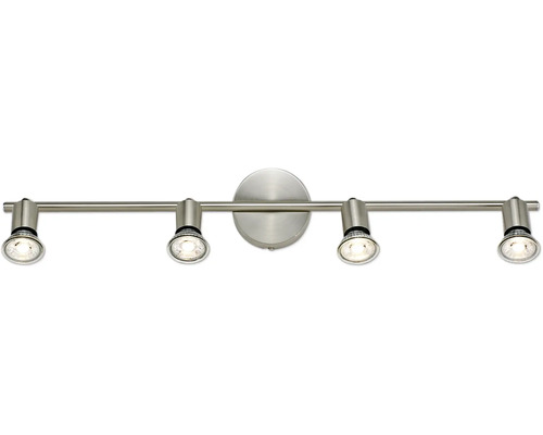 Spot de plafond 4 ampoules L 67,5 cm satin/nickel