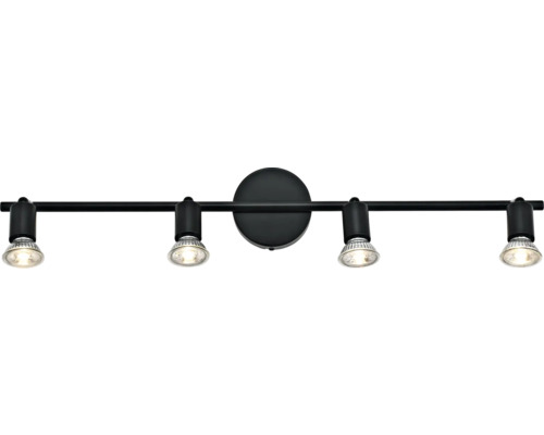 Spot de plafond 4 ampoules L 67,5 cm noir/mat