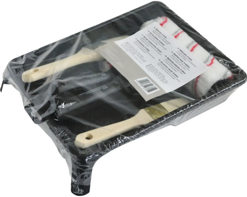 Farbpinselset mit Farbwanne und Farbwalzen, verpackt