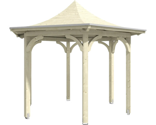 Pavillon de jardin en bois avec base carrée et toit pointu