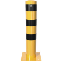 Absperrpfosten/Stahlrohrpoller Ø 193 mm x 3,6 mm mit aufgeschweißter Stahlkappe feuerverzinkt & gelb-schwarz beschichtet H = 1000 mm