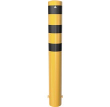 Absperrpfosten/Stahlrohrpoller Ø 193 mm x 3,6 mm ortsfest zum Einbetonieren gelb-schwarz H = 1200 mm