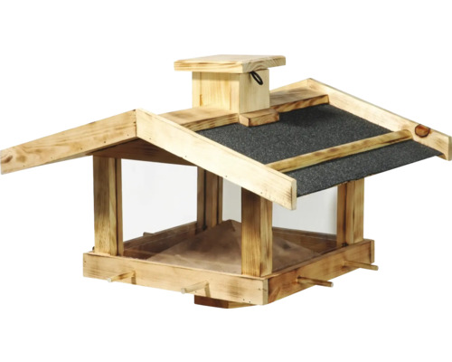 Vogelhaus dobar Vogelfutterhaus Fuego für Ständermontage aus Holz, 47x45x32 cm Vogelhaus aus Holz mit Dachpappe