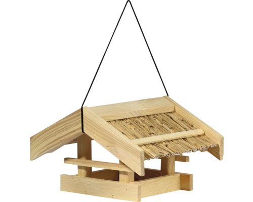 Vogelhaus dobar Vogelfutterhaus Torshavn zum Aufhängen aus Holz, 27,5x30,5x19 cm Vogelhaus aus Holz mit Seilaufhängung