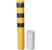 Borne en tube d'acier Ø 193 mm x 3,6 mm amovible sans verrouillage jaune-noir h = 2000 mm