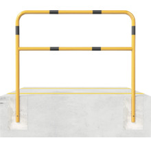 Arceau de protection jaune pour montage sur sol en béton