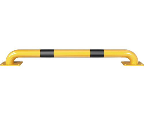 Arceau de protection tube rond en acier Ø 60 mm à fixer à l'aide de chevilles jaune-noir L 2000 mm h = 115 mm Arceau de protection tube rond en acier Ø 60 mm à fixer à l'aide de chevilles jaune-noir L 2000 mm h = 115 mm