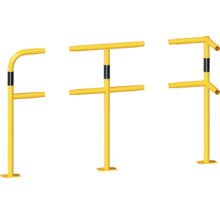 Baguette transversale tube acier Ø 48 mm pour garde-corps noir-jaune h = 1500 mm