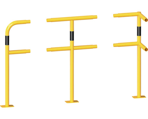 Baguette transversale tube acier Ø 48 mm pour garde-corps noir-jaune h = 1500 mm