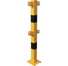 Protection anti-collision en acier jaune et noire avec pattes de fixation