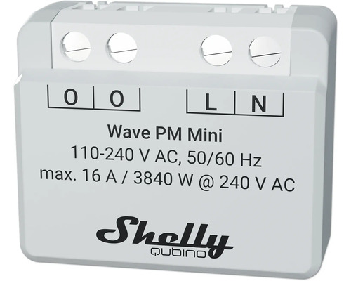 Mini compteur électrique monocanal Shelly Qubino Wave PM 16A