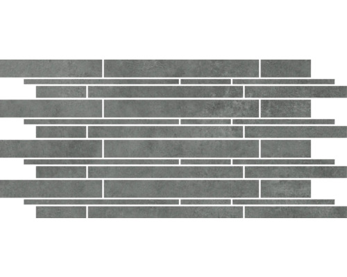 MIRAVA Kombibordüre MANHATTAN Anthracite 30 x 60 x 0,9 cm Mosaikfliese in Steinoptik