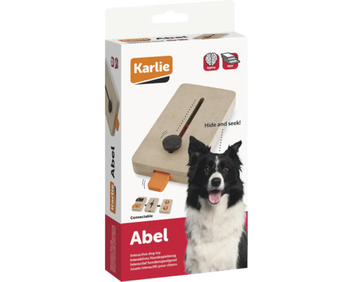 Jouet pour chien Karlie Brain Train Abel 22 x 13 x 3 cm bois, plastique jouet d'intelligence, jouet avec friandises, occupation, jouet interactif