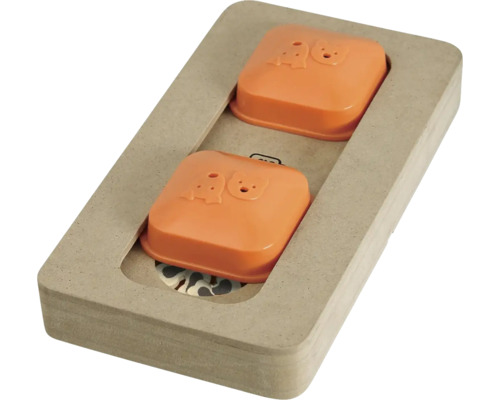 Hundespielzeug mit zwei Schiebern zum Verstecken von Leckerlis