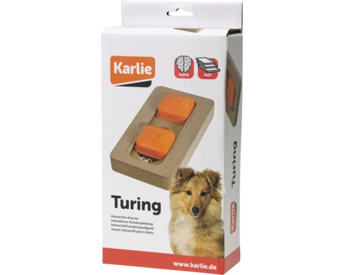 Jouet pour chien Karlie bois Brain Train Turing 22 x 12 x 3 cm jouet d'intelligence, jouet avec friandises, occupation, jouet interactif Karlie Turing jouet interactif pour chien, emballage