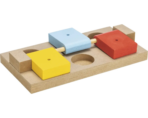 Motorikspielzeug aus Holz mit bunten Blöcken