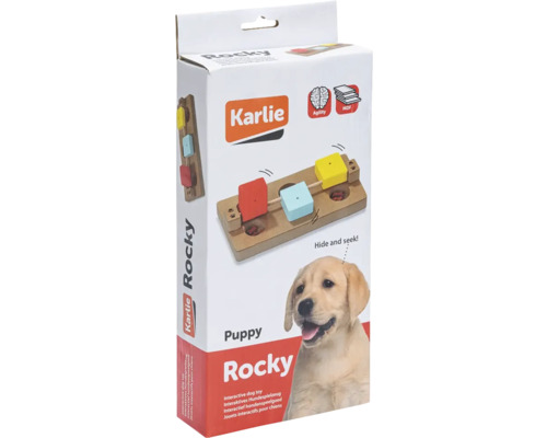 Jouet pour chien Karlie Doggy Brain Train Rocky 23 x 12 x 4 jouet d'intelligence, jouet avec friandises, occupation, jouet interactif