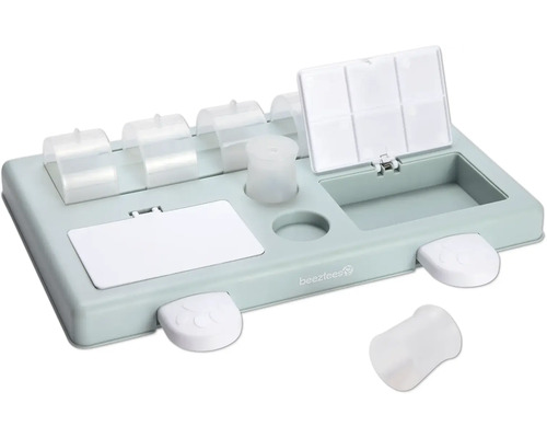 Hunde-Futterspielzeug aus Kunststoff mit verschiedenen Fächern und Abdeckungen